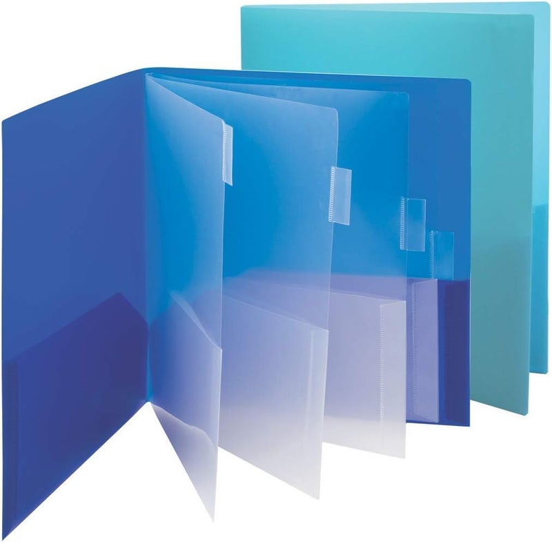 Smead 10-Pocket Organizer, Letter Size, 2 per Pack, 1 Each of Dark Blue and Teal (89204) - Image 1
